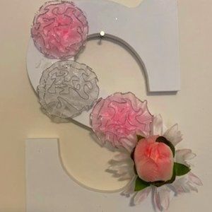 White Painted Initial Letter "S:, adorned with lace and flowers